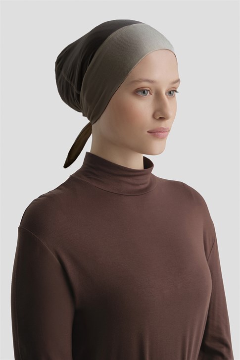 Armine Tüllü Düz Bone AÇIK VİZON