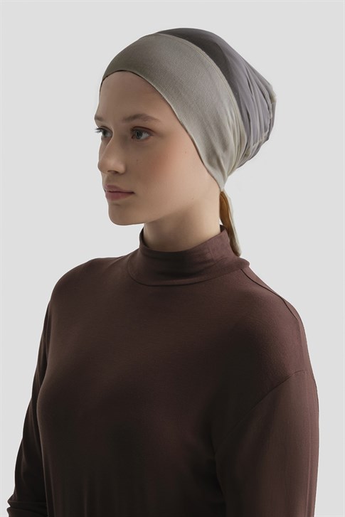 Armine Tüllü Düz Bone AÇIK VİZON