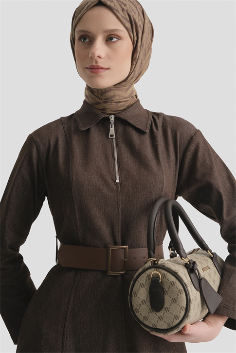 Noktalı Çanta Vizon