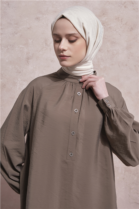 Aksesuar Detaylı Bluz Haki