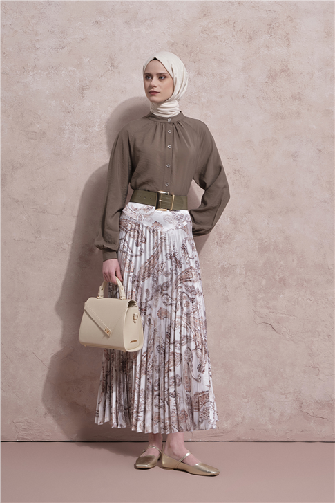 Aksesuar Detaylı Bluz Haki