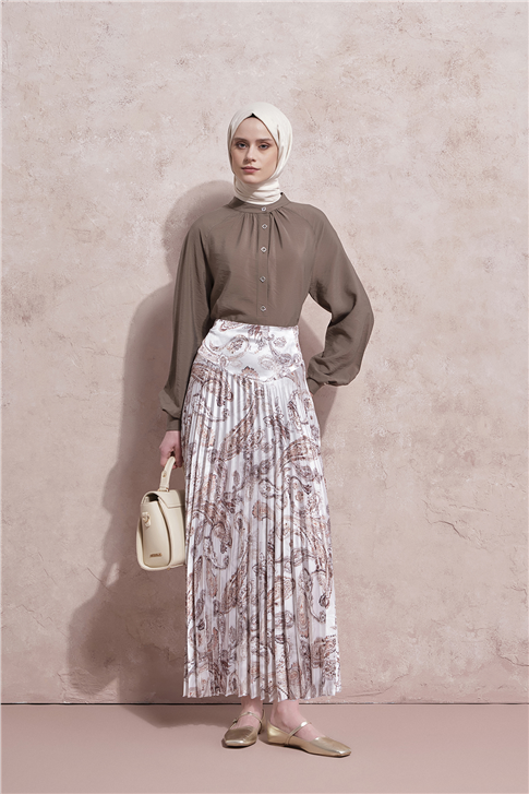 Aksesuar Detaylı Bluz Haki