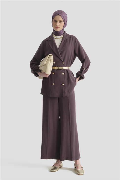 Kupra Ceketli Takım Mürdüm