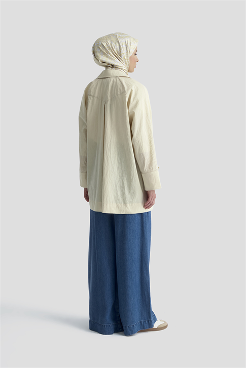 Pamuk Karışımlı Blazer Ceket Kum