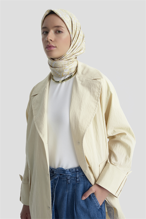 Pamuk Karışımlı Blazer Ceket Kum