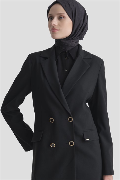 Uzun Boy Blazer Ceket Siyah 