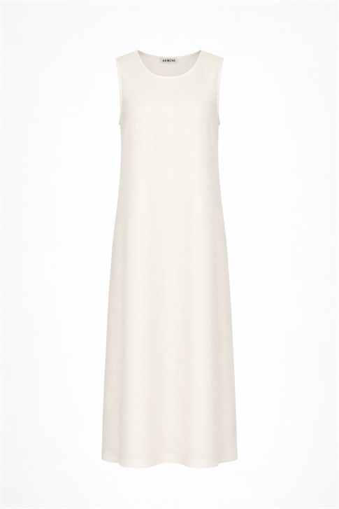 Vual İçlik Elbise Ekru