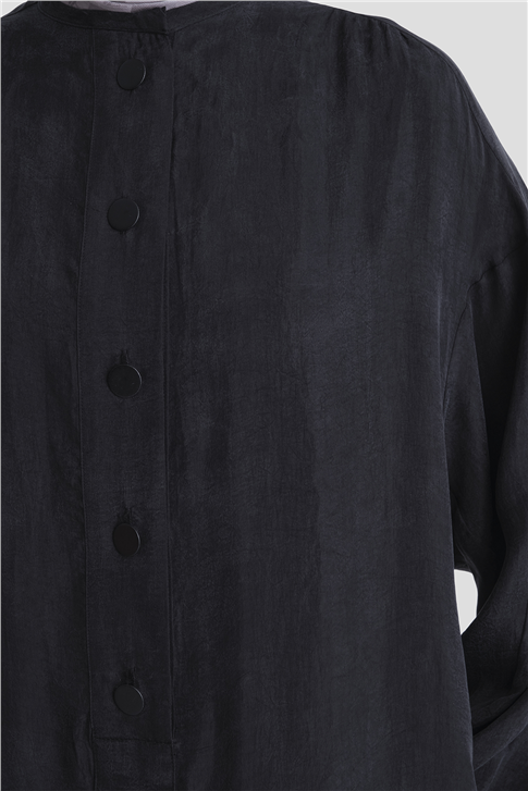 Oversize Kupra Elbise Siyah