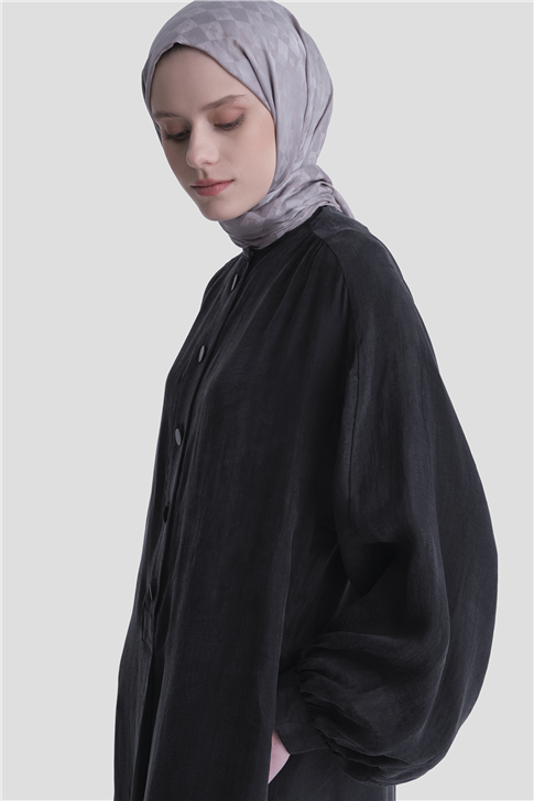 Oversize Kupra Elbise Siyah