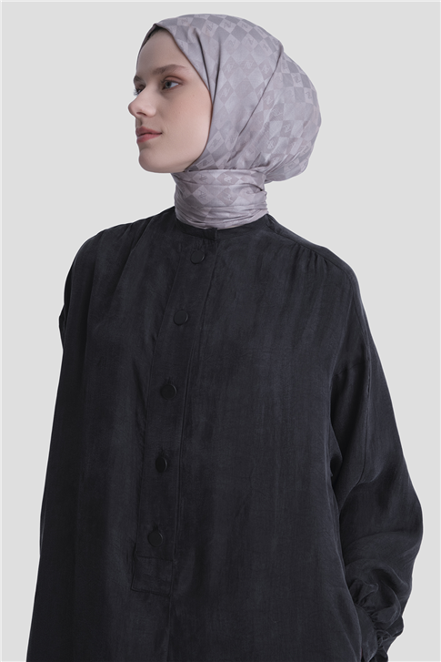 Oversize Kupra Elbise Siyah