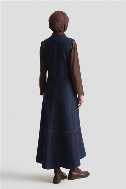 Dikiş Detaylı Denim Jile İndigo