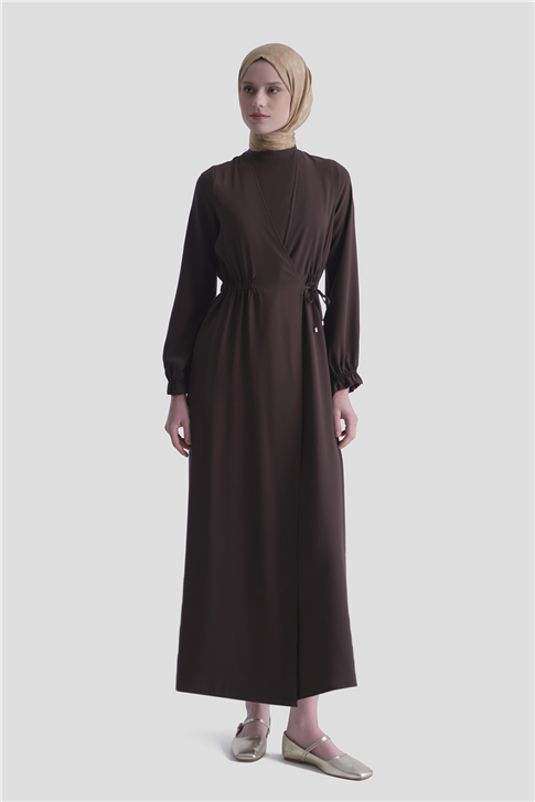 Anvelop Elbise Kahverengi
