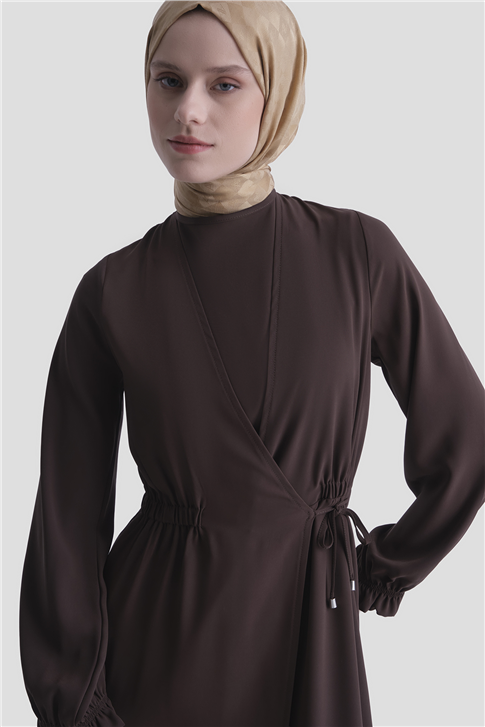 Anvelop Elbise Kahverengi