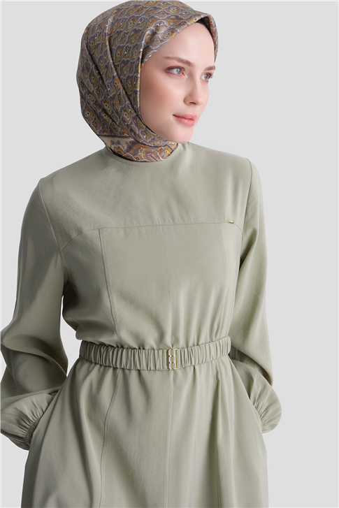 Fitted Elbise Su Yeşili