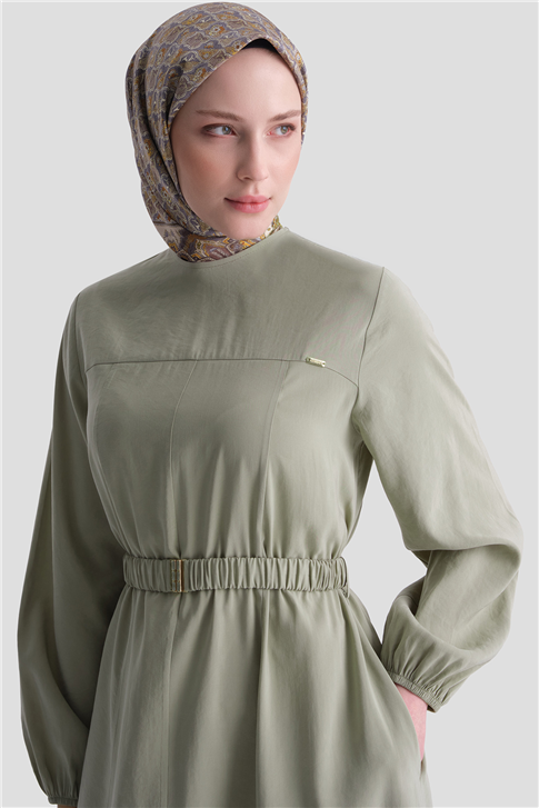 Fitted Elbise Su Yeşili