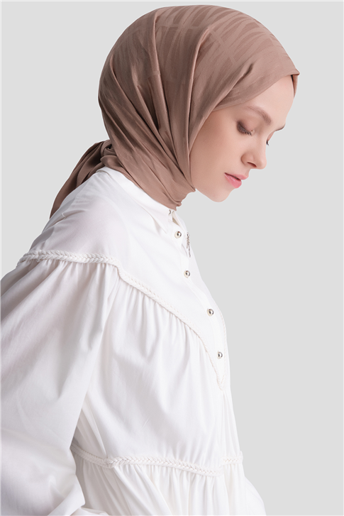 Oversize Katlı Poplin Elbise Ekru