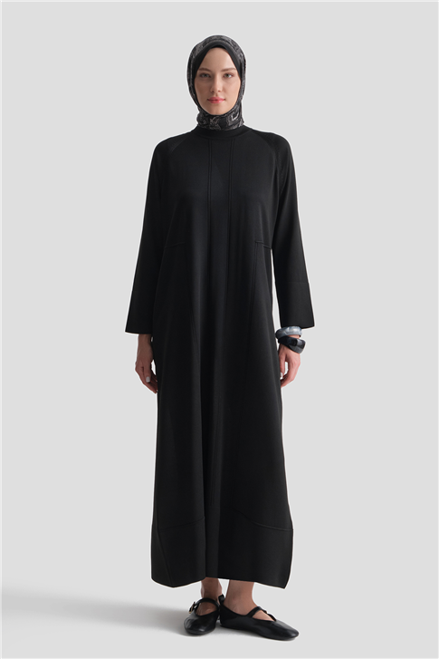 Basic Triko Elbise Siyah