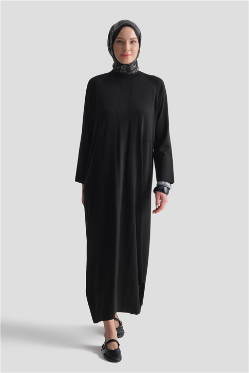 Basic Triko Elbise Siyah