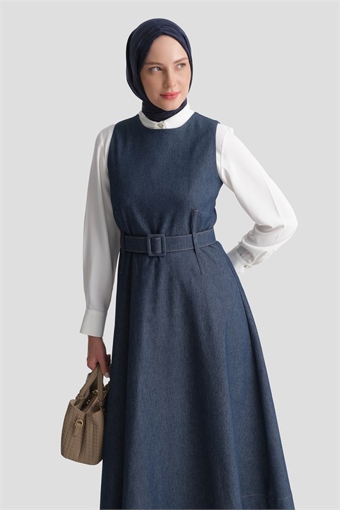 Denim Efektli Jile Lacivert 