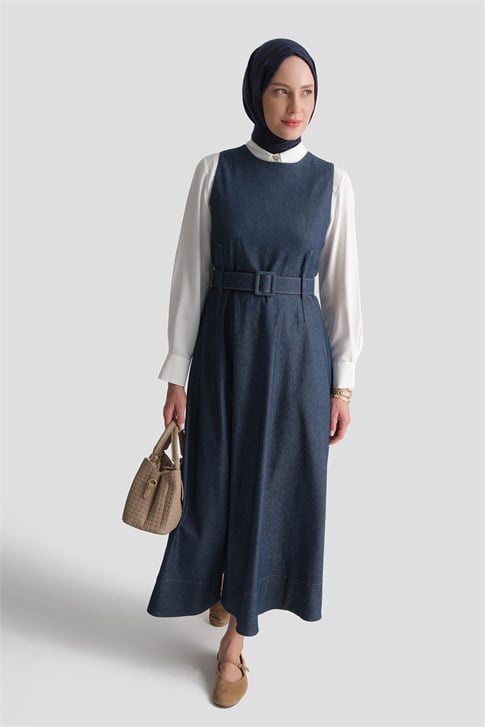 Denim Efektli Jile Lacivert 