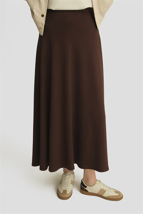 Modal Kloş Etek Acı Kahve