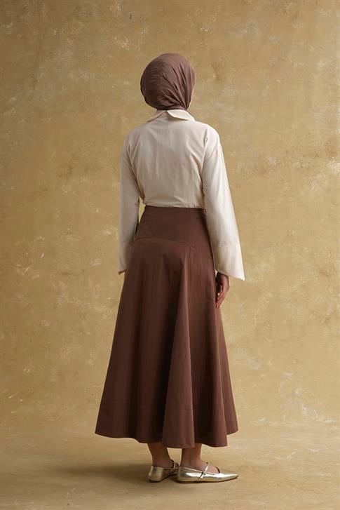 Korsajlı Etek Camel