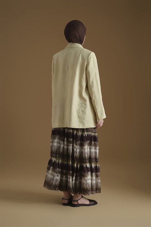 Batik Desenli Etek Haki