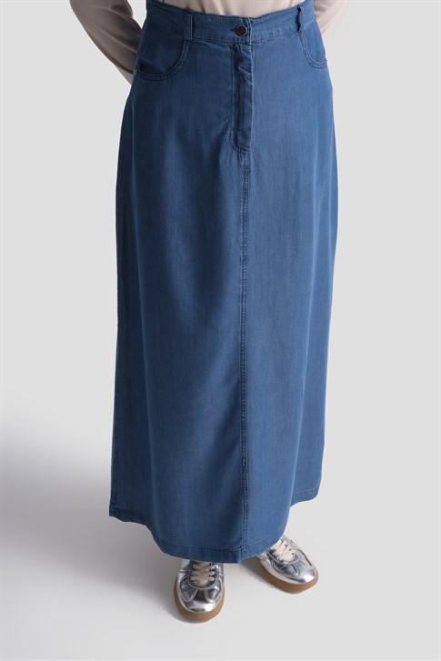Tencel Kalem Etek Mavi