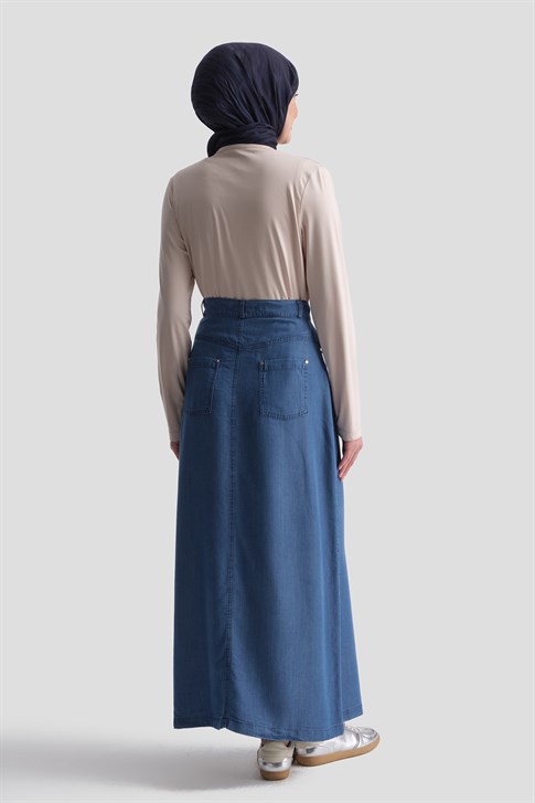 Tencel Kalem Etek Mavi