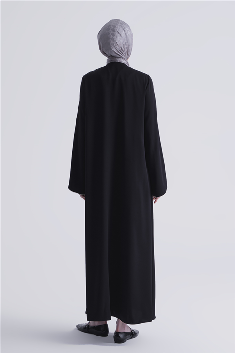 Biye Detaylı Ferace Siyah
