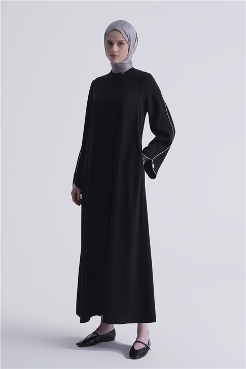 Biye Detaylı Ferace Siyah