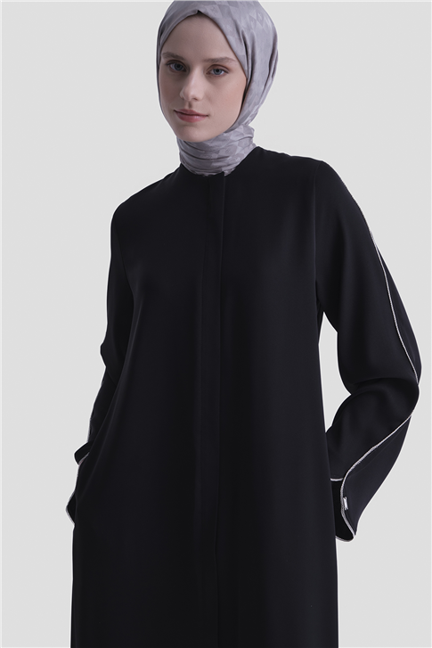 Biye Detaylı Ferace Siyah