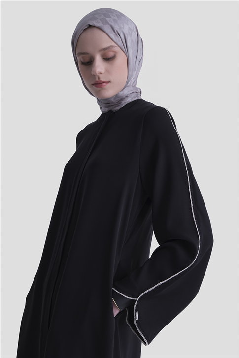 Biye Detaylı Ferace Siyah