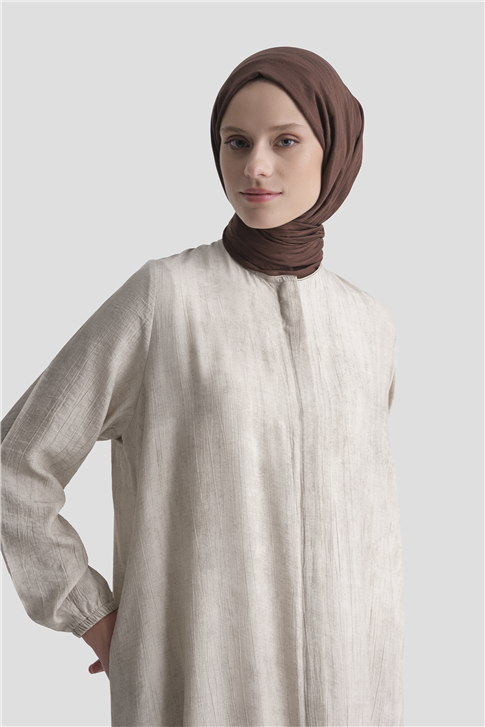 Fırfırlı Basic Ferace Bej 