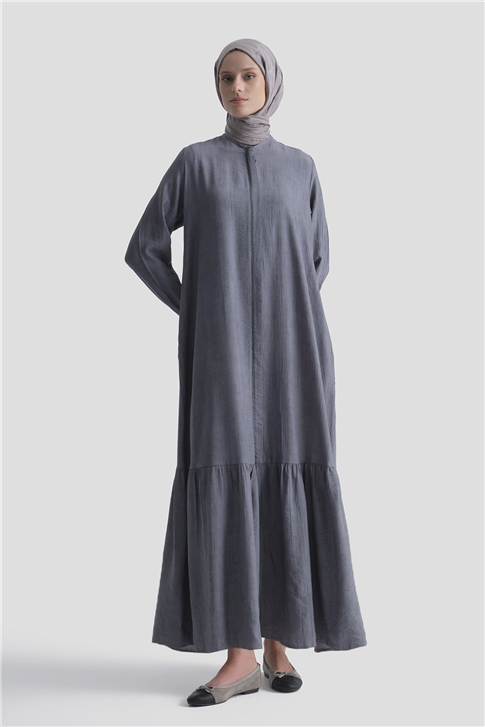 Fırfırlı Basic Ferace Gri 