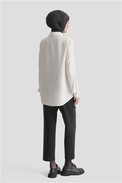 Cep Detaylı Tunik Beyaz