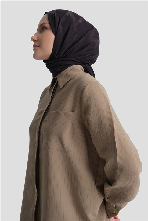 Çizgili Tunik Bej 