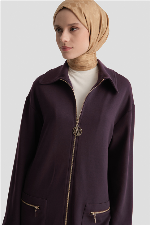 Pamuk Karışımlı Örme Kap Mürdüm