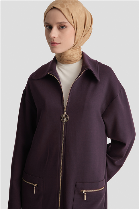 Pamuk Karışımlı Örme Kap Mürdüm