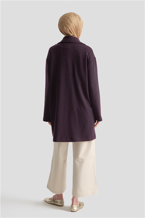 Pamuk Karışımlı Örme Kap Mürdüm