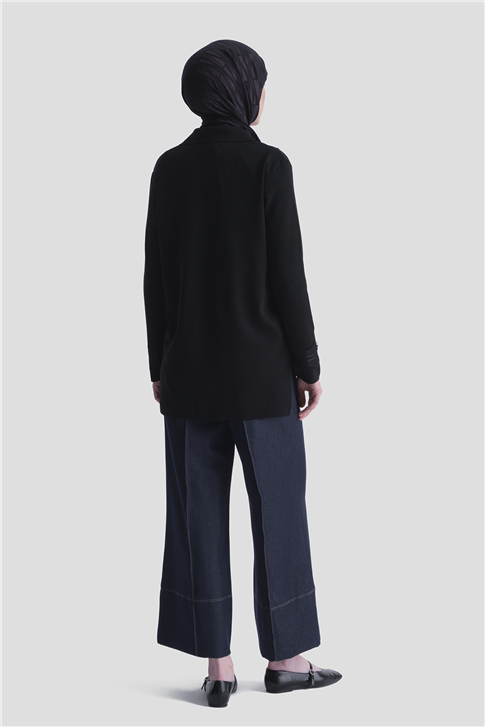 Dantelli Rayon Hırka Siyah