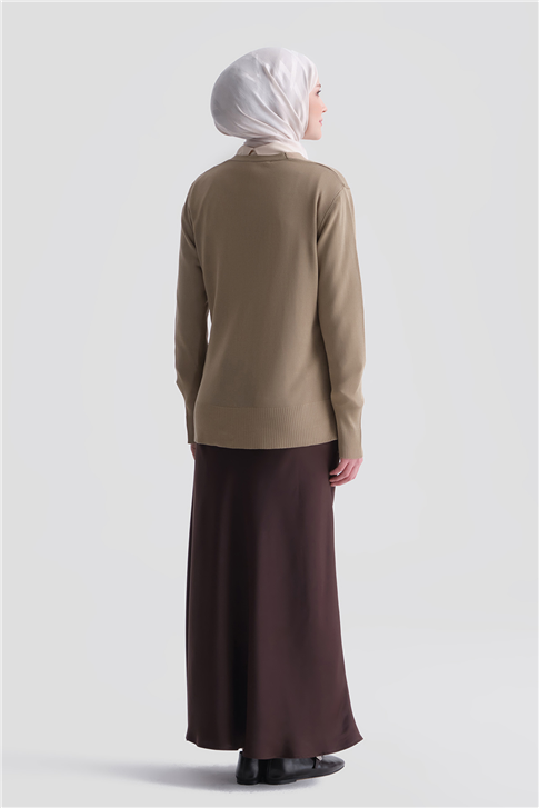 Basic Triko Hırka Camel