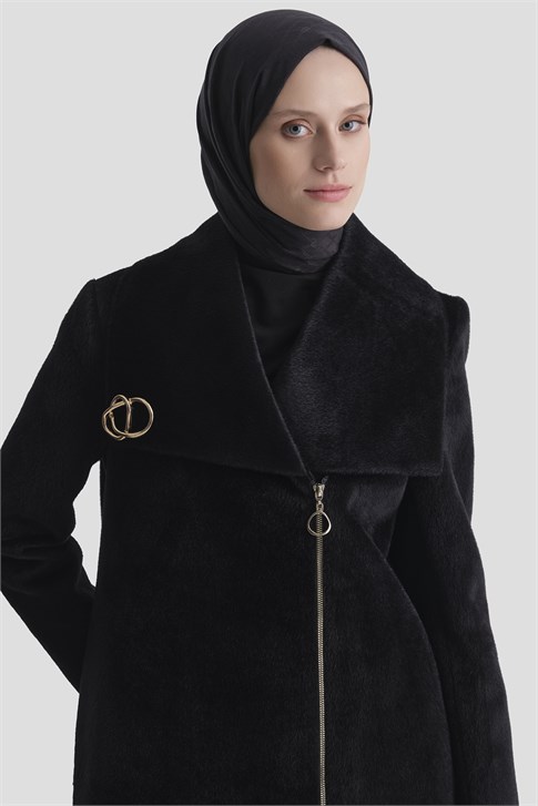 Kruvaze Anorak Kaban Siyah 