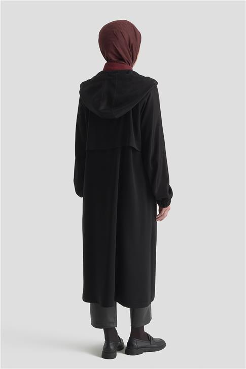 File Detaylı Kap Siyah