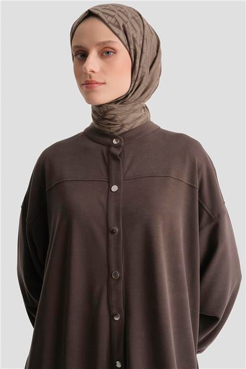 Oversize Modal Kap Kahve