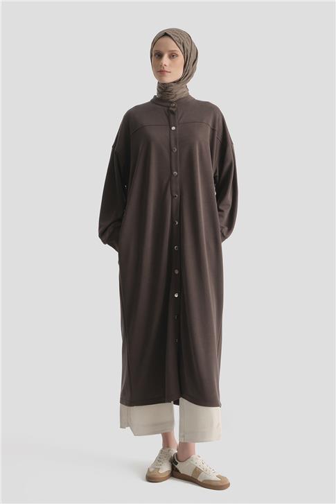 Oversize Modal Kap Kahve