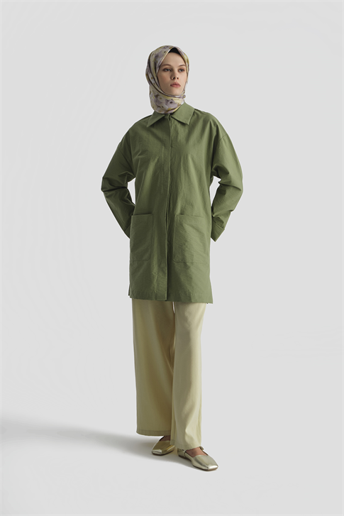 Pamuk Karışımlı Kap Haki