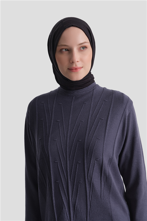 Başak Desenli Kazak İndigo 