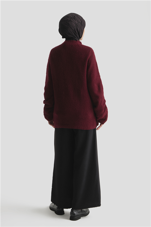 Lastikli Pileli Pantolon Siyah