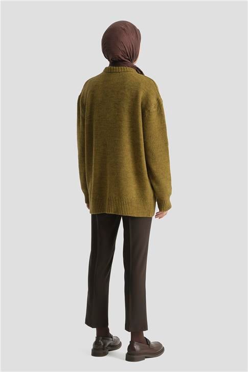 Armine Beli Lastikli Pantolon Kahve